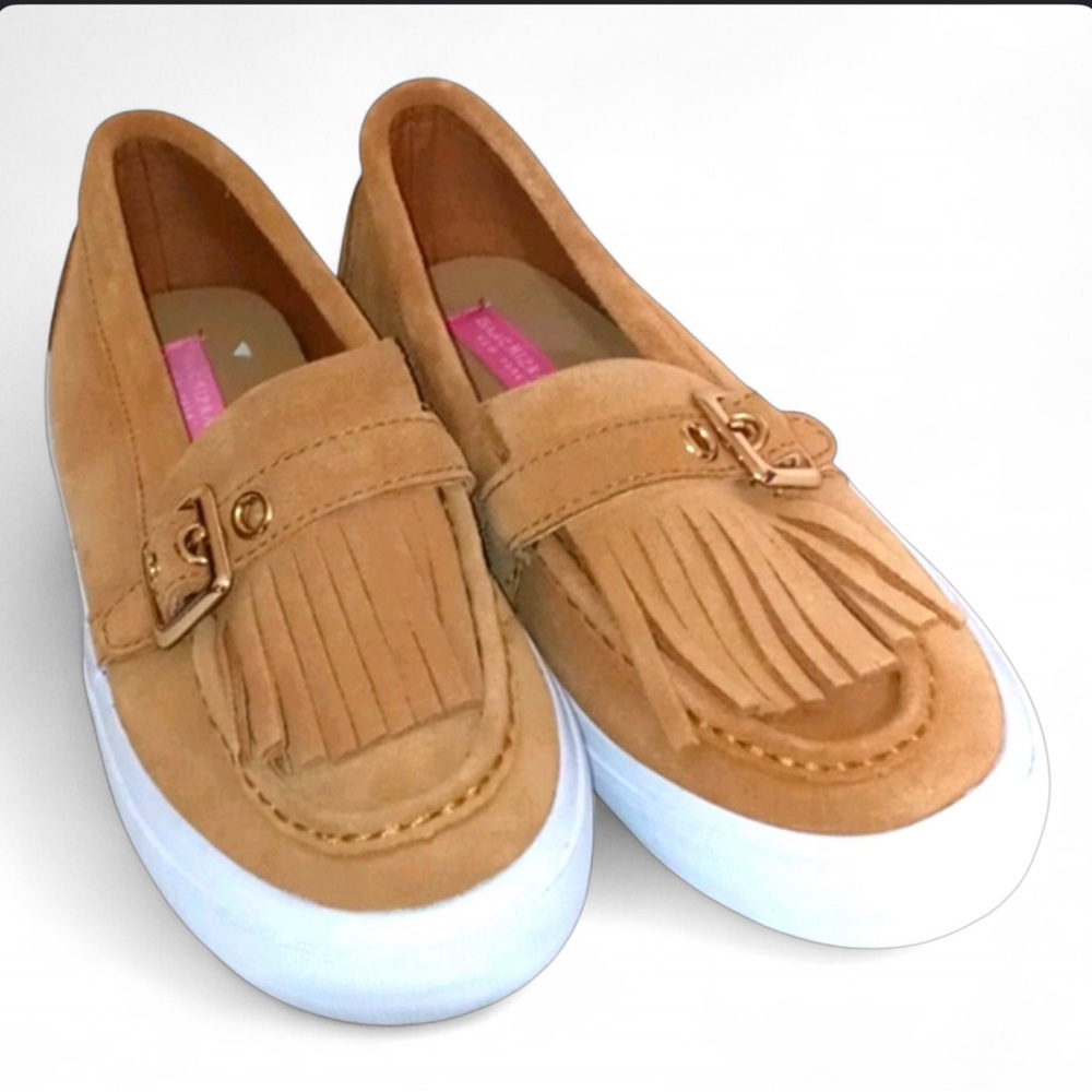 Isaac Mizrahi Tan Fringe Loafers